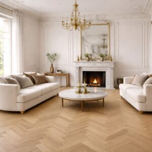 CHAMPAGNE NATUREL Contrecollé Bâton Rompu 14x90x600 Verni UV Choix ABC