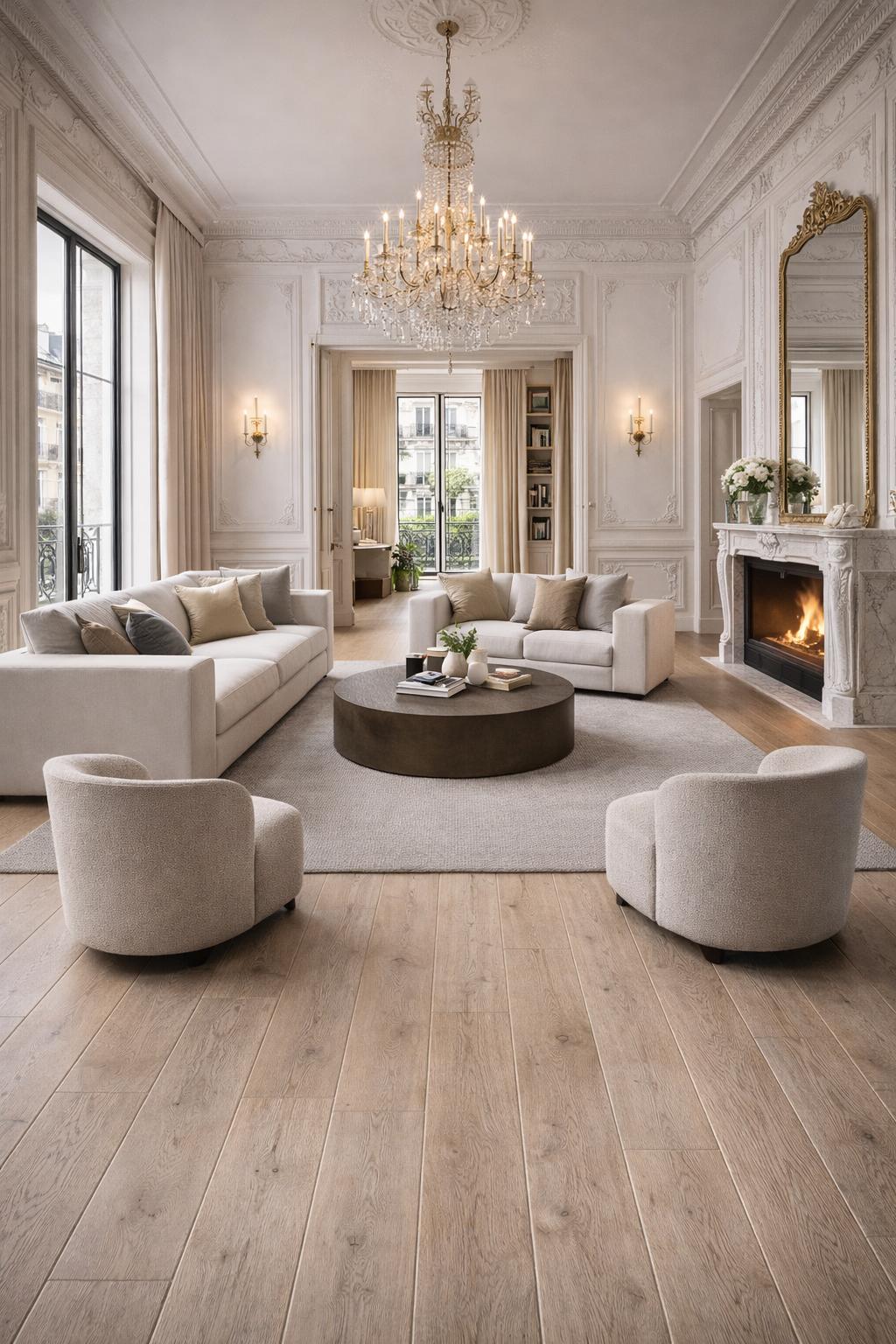 HÉRITAGE MARFIL Epaisseur 15mm / Largeur 16cm / Longueur 40-220cm Verni Brossé Choix Rustic A
