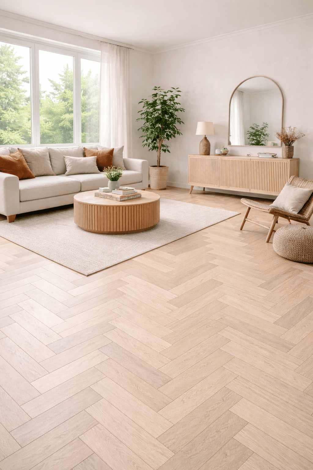 CHAMPAGNE INVISIBLE Contrecollé Bâton Rompu 14x120x600 Verni UV Choix ABC