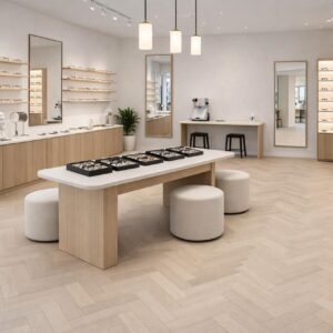 CHAMPAGNE INVISIBLE Bâton Rompu Epaisseur 14mm / Largeur 9cm / Longueur 60cm Verni Choix ABC