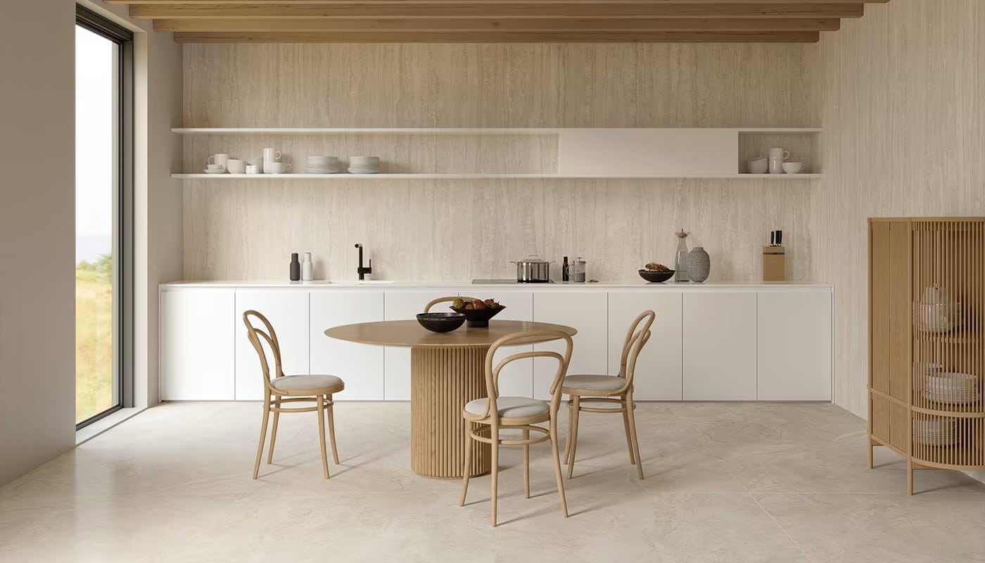 UNIQUE TRAVERTINE VEIN CUT WHITE Naturale R10 120×278 – PROVENZA ©