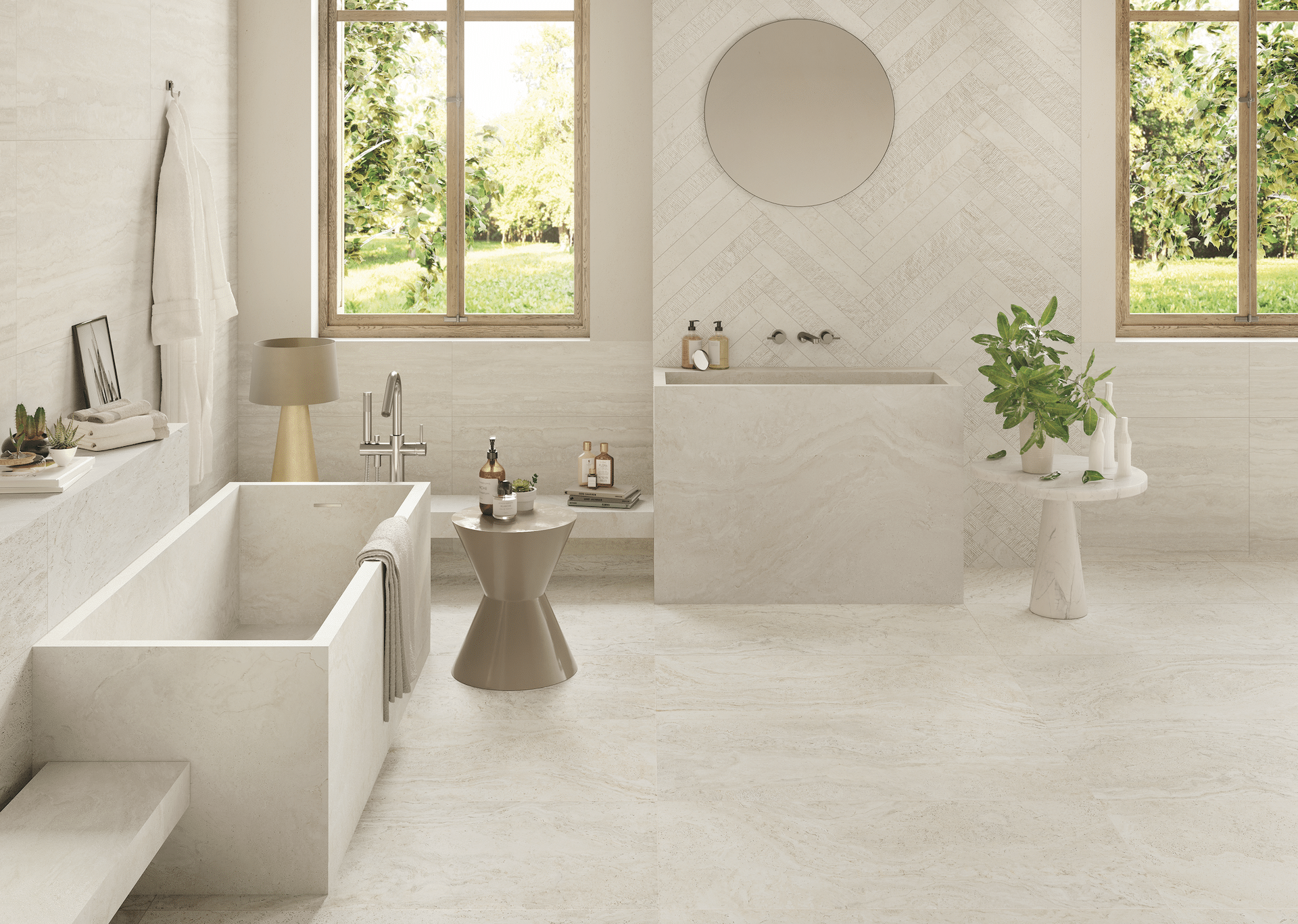 UNIQUE TRAVERTINE MINIMAL WHITE Naturale R10 60×120 – EMILGROUP ©