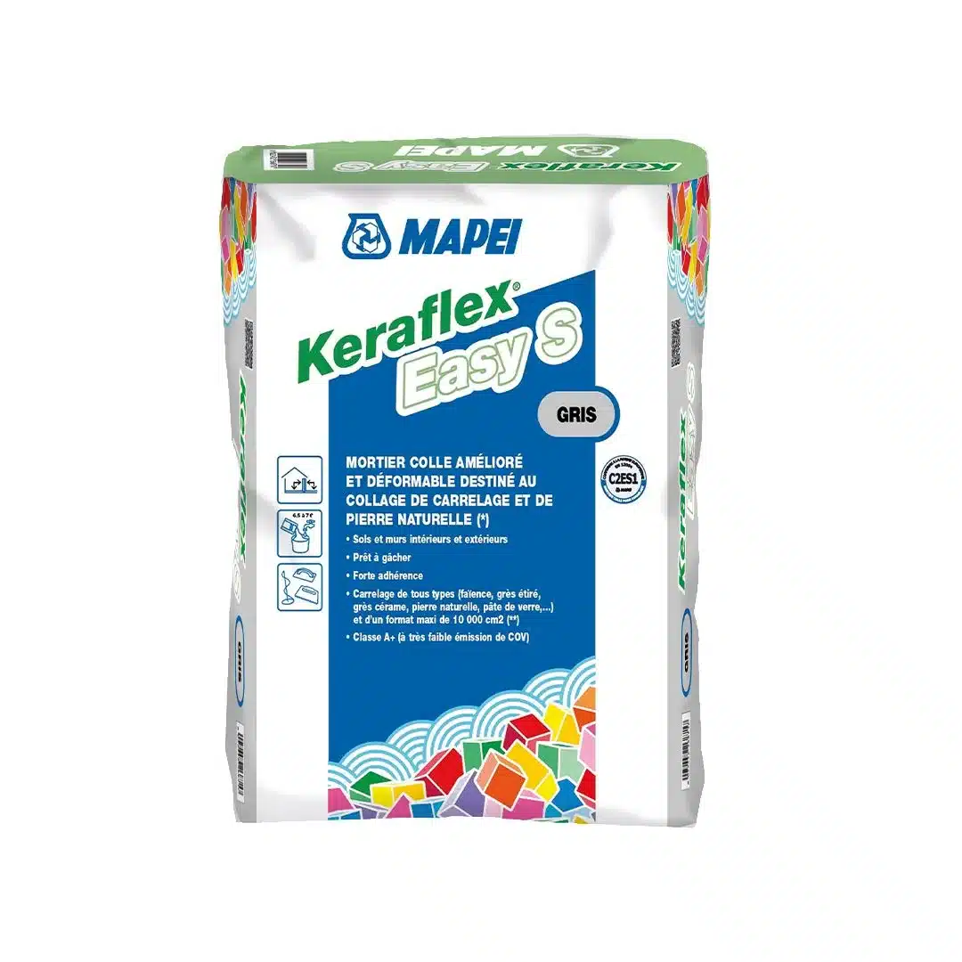 Colle Carrelage C2S1 GRISE Spécial Grand format & Sol chauffant – Sac de 25Kg – MAPEI ©