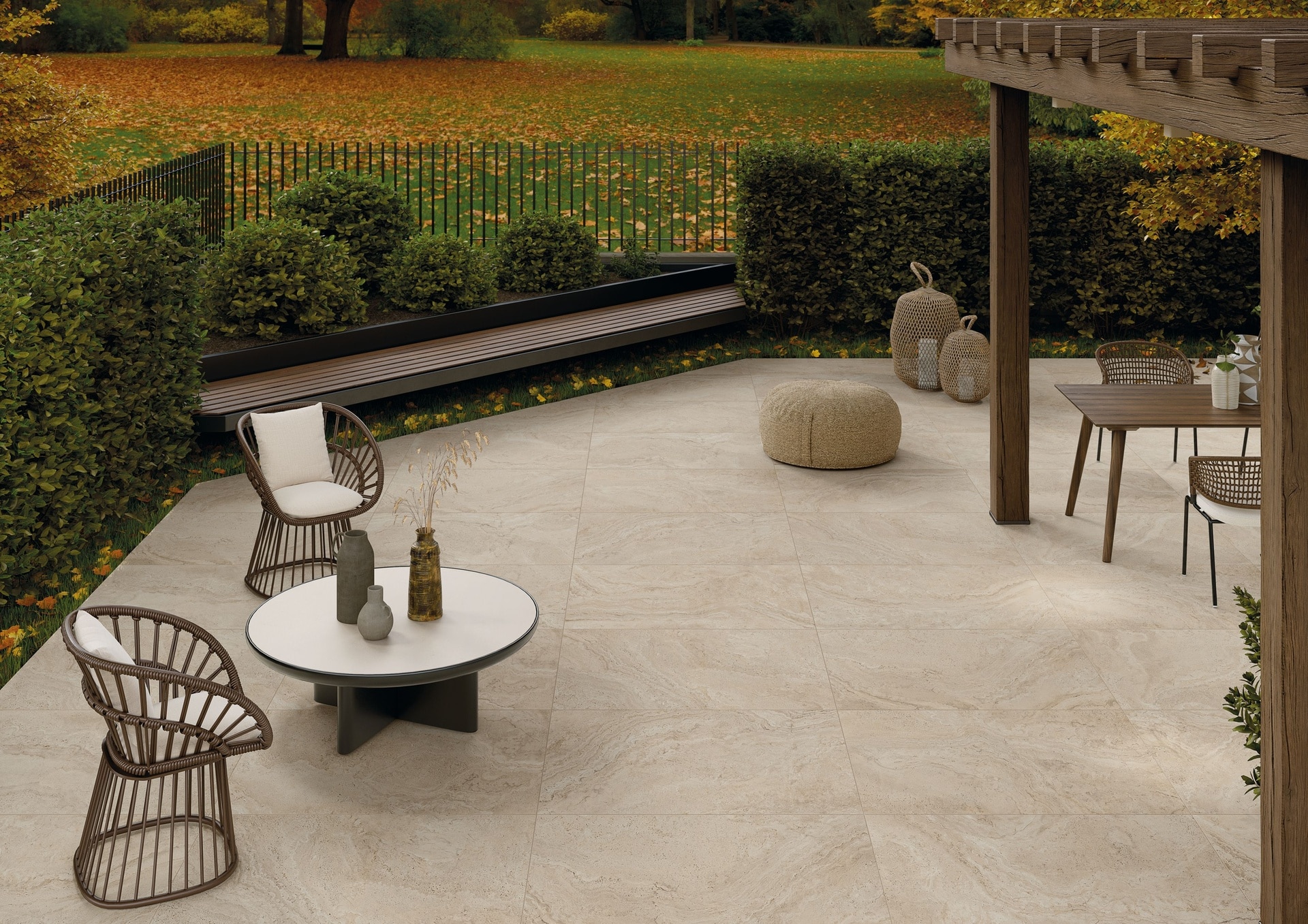 UNIQUE TRAVERTINE MINIMAL CREAM Naturale R10 60×120 – Provenza ©