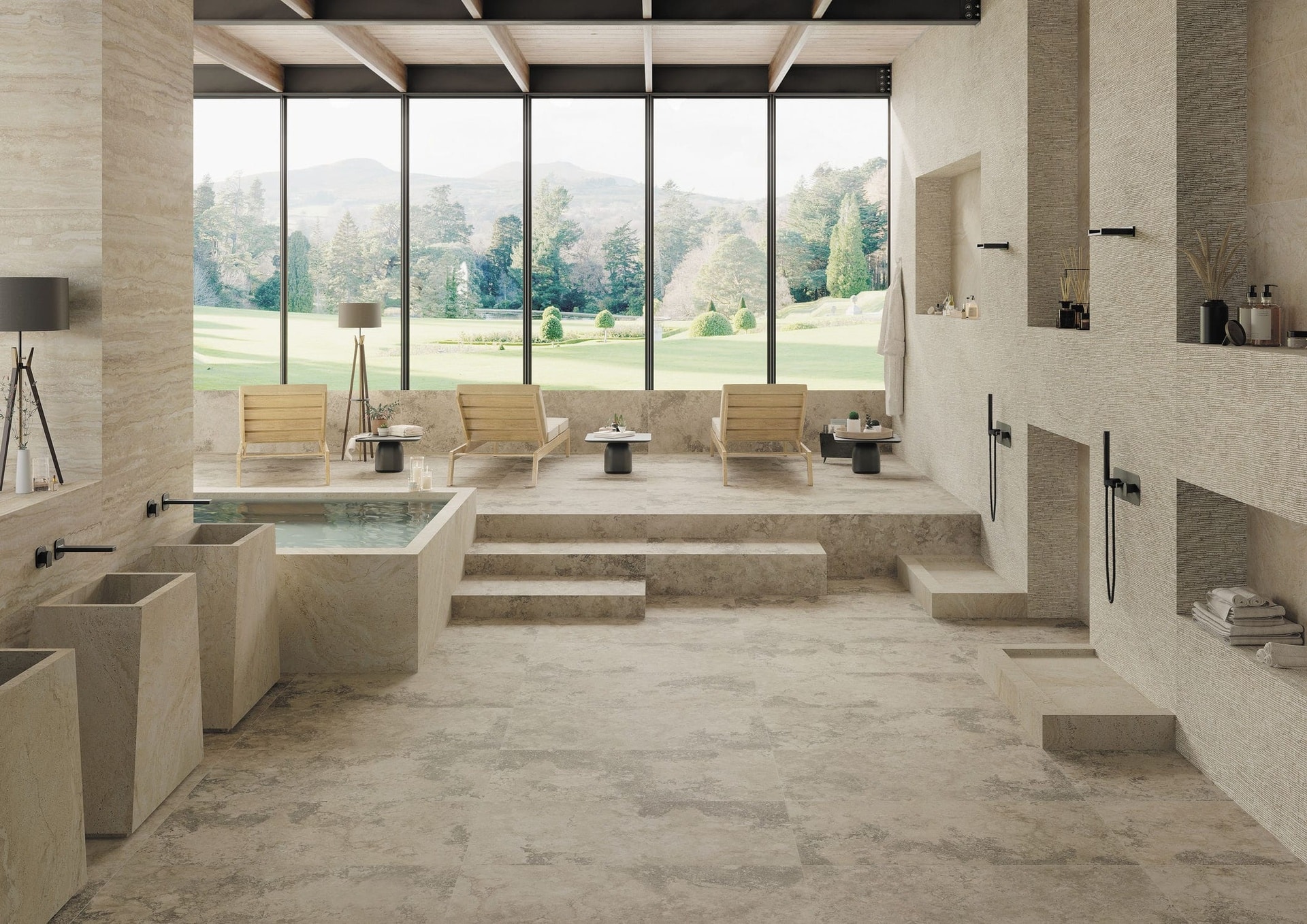 UNIQUE TRAVERTINE ANCIENT CREAM Naturale R10 60×120 – EMILGROUP ©