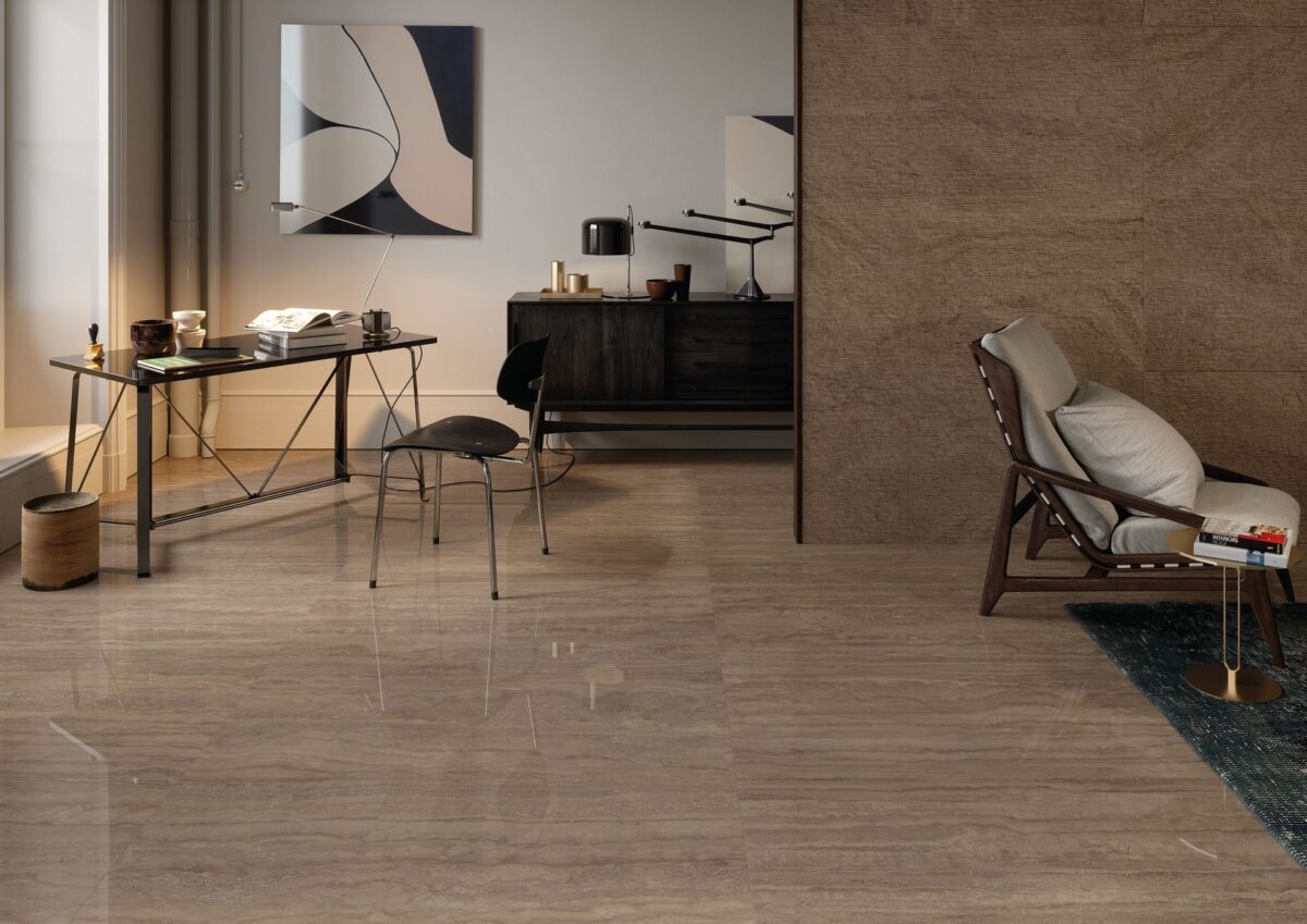 UNIQUE TRAVERTINE VEIN CUT CHOCOLATE Full Lappato 60x120 - Provenza ©