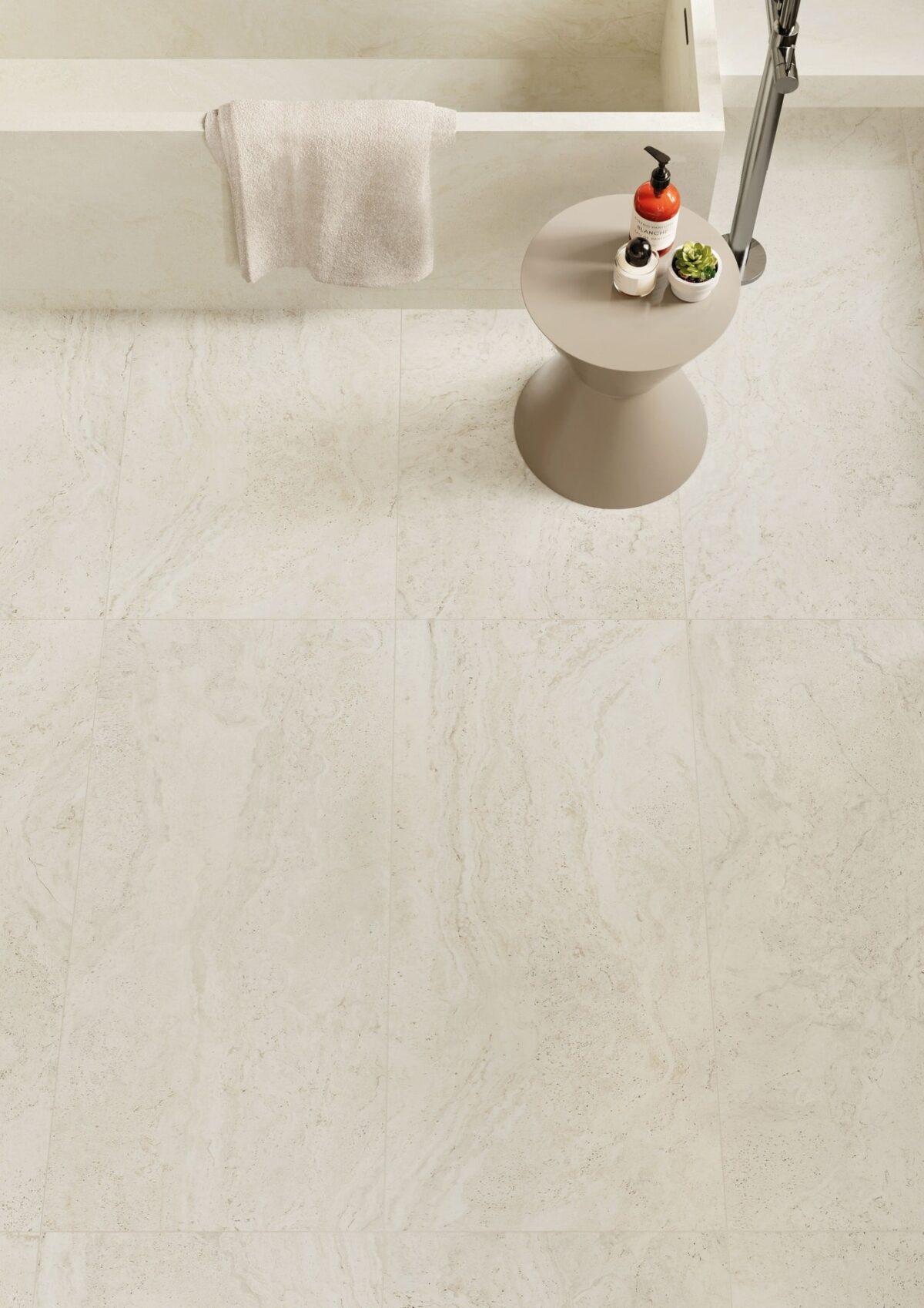UNIQUE TRAVERTINE MINIMAL WHITE Naturale R10 30x60 - Provenza © en situation