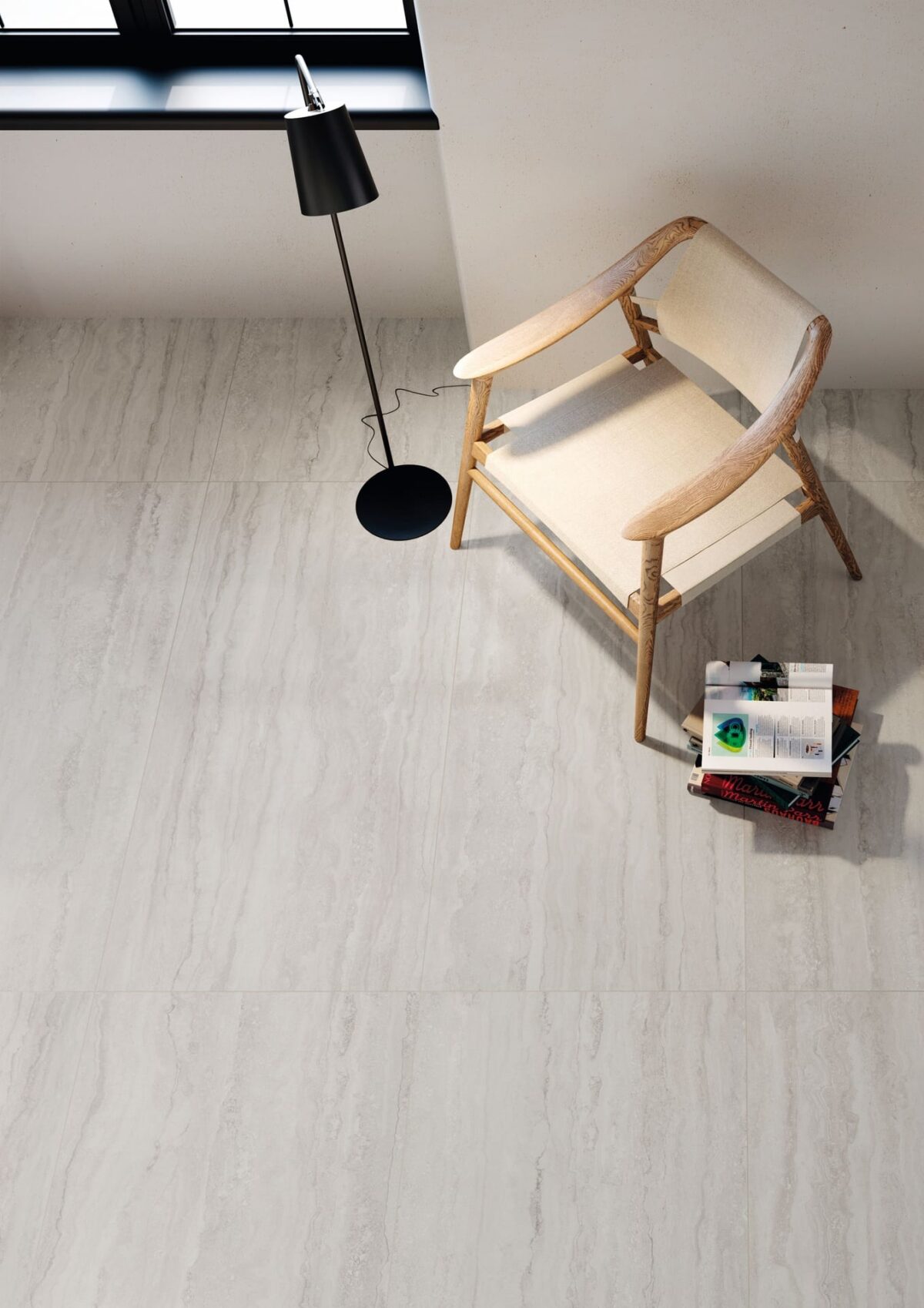 UNIQUE TRAVERTINE VEIN CUT SILVER Full Lappato 60x120 - Provenza © en situation